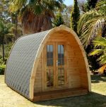 Buitensauna RONDO Grenen 4.80 x 2.40 m, hoogte 2.60 m, met of zonder voorruimte