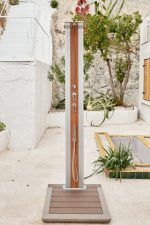 Buitendouche SOLAR aluminium Houtmotief 40 liter ( excl. voetplaat) - Afbeelding 8