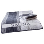 XL Sauna Handdoek 200x80cm Wit-Grijs