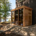 Buitensauna Panoramaglas 254 x 173 cm Canadees red ceder.