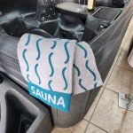 XL Sauna Handdoek 200x85cm Groen/Lichtgrijs S-Gestreept