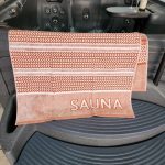 XL Sauna Handdoek 200x85cm Oranje/Wit-Gestreept