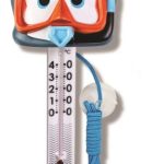 Thermometer Zwembad Duikbril oranje blauw hoofd