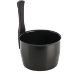 Sauna emmer 4L RVS zwart gepoedercoat houten handvat