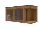 Buitensauna Panorama Thermowood 3.40 x 2.30 m + omkleedruimte+ veranda - Afbeelding 3