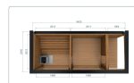 Buitensauna Panorama Thermowood 3.40 x 2.30 m + omkleedruimte+ veranda - Afbeelding 6