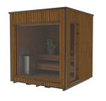 Buitensauna Panorama Thermowood 2.30 x 2.30 m - Afbeelding 2