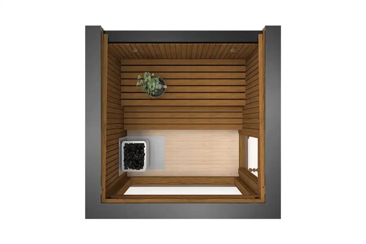 Buitensauna Panorama Thermowood 2.30 x 2.30 m - Afbeelding 4