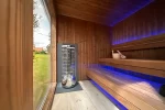 Buitensauna Panorama Thermowood 3.40 x 2.30 m + omkleedruimte+ veranda - Afbeelding 5