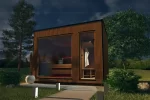 Buitensauna Panorama Thermowood 3.40 x 2.30 m + omkleedruimte - Afbeelding 5