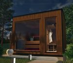 Buitensauna Panorama Thermowood 3.40 x 2.30 m + omkleedruimte