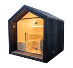 Buitensauna met Glaswand Puntdak 2.50 x 2.35 m ( uit 1 stuk geleverd ) - Afbeelding 2