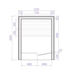 Buitensauna met Glaswand 2.55 x 2.10 m ( uit 1 stuk geleverd ) - Afbeelding 11