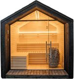 Buitensauna met Glaswand Puntdak 2.50 x 2.35 m ( uit 1 stuk geleverd ) - Afbeelding 4