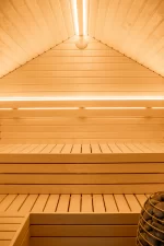 Buitensauna met Glaswand Puntdak 2.50 x 2.35 m ( uit 1 stuk geleverd ) - Afbeelding 8