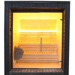 Buitensauna met Glaswand 2.55 x 2.10 m ( uit 1 stuk geleverd )