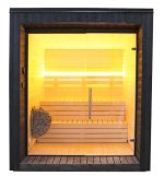 Buitensauna met Glaswand 2.55 x 2.10 m ( uit 1 stuk geleverd )