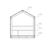 Buitensauna met Glaswand Puntdak 2.50 x 2.35 m ( uit 1 stuk geleverd ) - Afbeelding 5