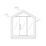 Buitensauna met Glaswand Puntdak 2.50 x 2.35 m ( uit 1 stuk geleverd ) - Afbeelding 6