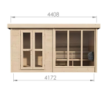 Buitensauna Oslo met omkleed/relaxruimte 4.20 x 2.20 m - Afbeelding 3