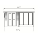 Buitensauna Oslo met omkleed/relaxruimte 4.20 x 2.20 m - Afbeelding 10