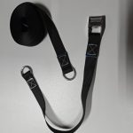 Riemen met RVS klemgesp voor winterzeil omhoog te houden 1 deel 7 meter, 1 deel 0,5 meter