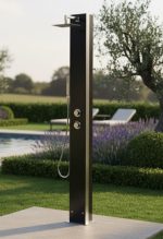 Buitendouche SOLAR RVS/GLAS KUBA ( excl. voetplaat)