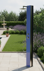 Buitendouche SOLAR RVS/GLAS CURACAO Blauw ( excl. voetplaat) - Afbeelding 6