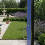 Buitendouche SOLAR RVS/GLAS CURACAO Blauw ( excl. voetplaat)