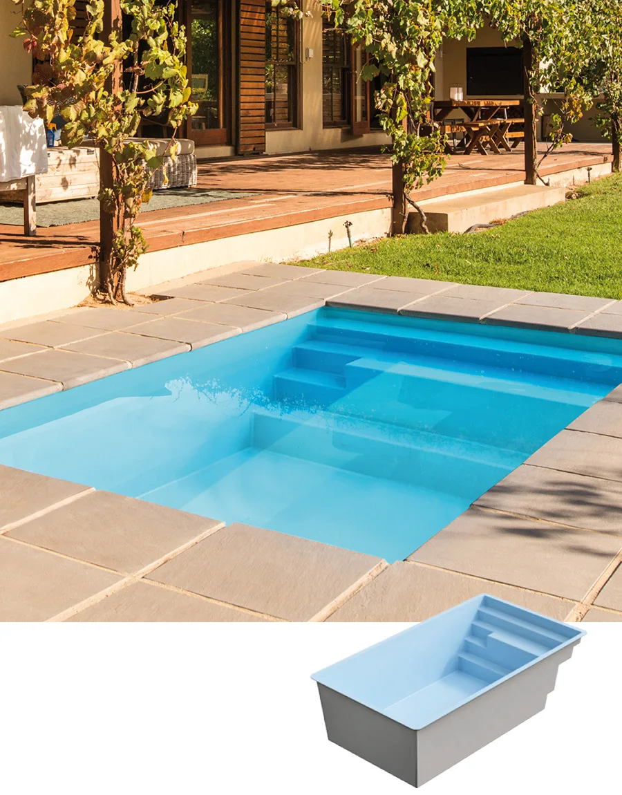 bassin-capitole-4.jpg Polyester zwembad plungepool 4.50 x 2.20 x 1.50 m CAPITOLE 4 - Afbeelding 1