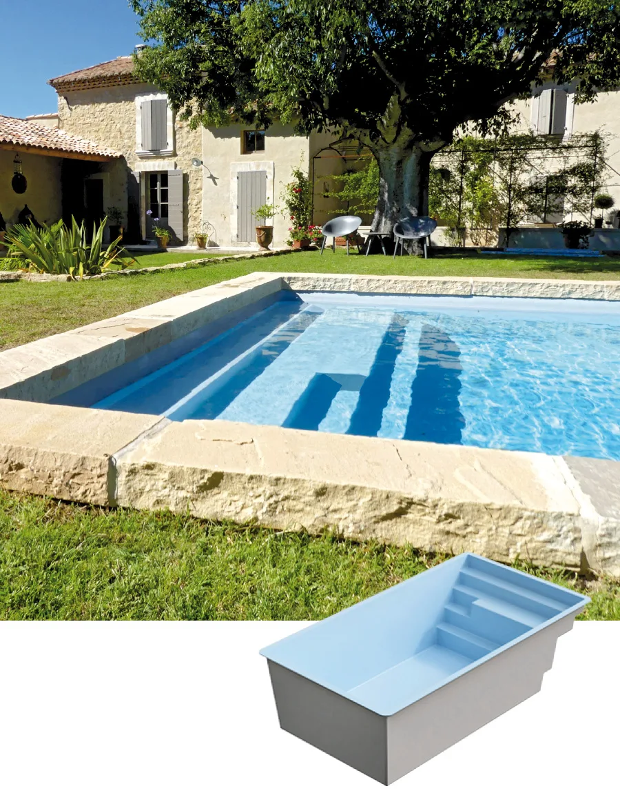 bassin-capitole-8 Polyester zwembad 8.00 x 4.00 x 1.50 m CAPITOLE 8 - Afbeelding 1