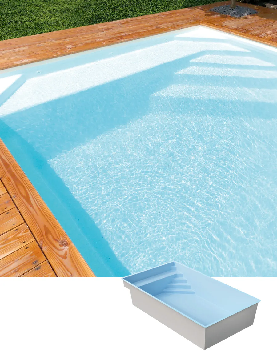 bassin-extra-80.jpg Polyester zwembad 8.00 x 4.00 x 1.50 m EXTRA 80 - Afbeelding 1