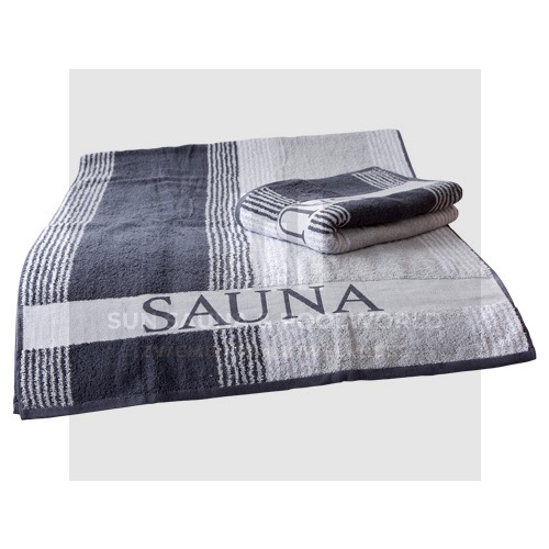 XL Sauna Handdoek 200x80cm Wit-Grijs